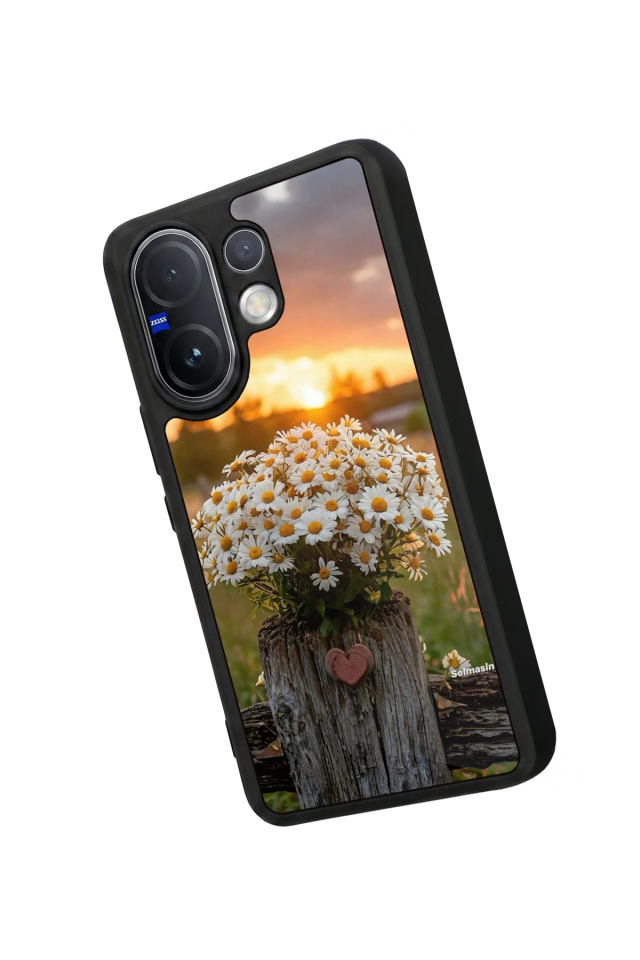 Vivo V60 Uyumlu Cicek Tasarımlı Glossy Premium Kılıf