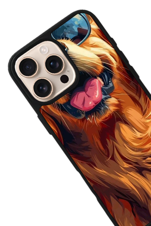 iPhone 14 Pro Uyumlu Golden Kopek Tasarımlı Glossy Premium Kılıf