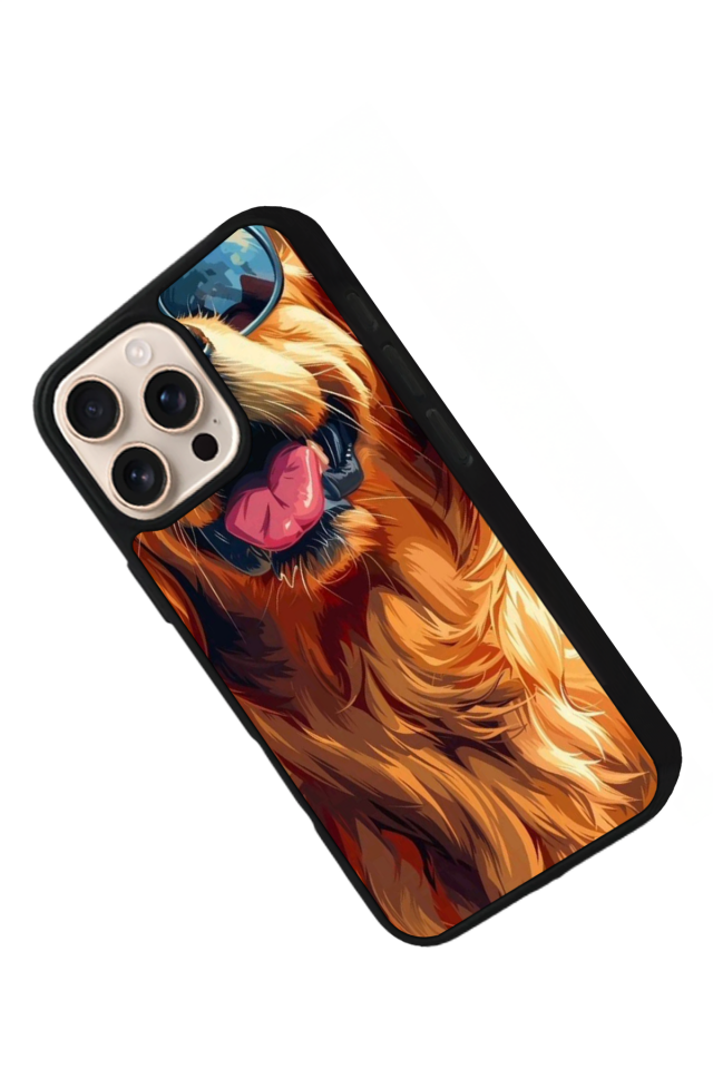 iPhone 14 Pro Uyumlu Golden Kopek Tasarımlı Glossy Premium Kılıf