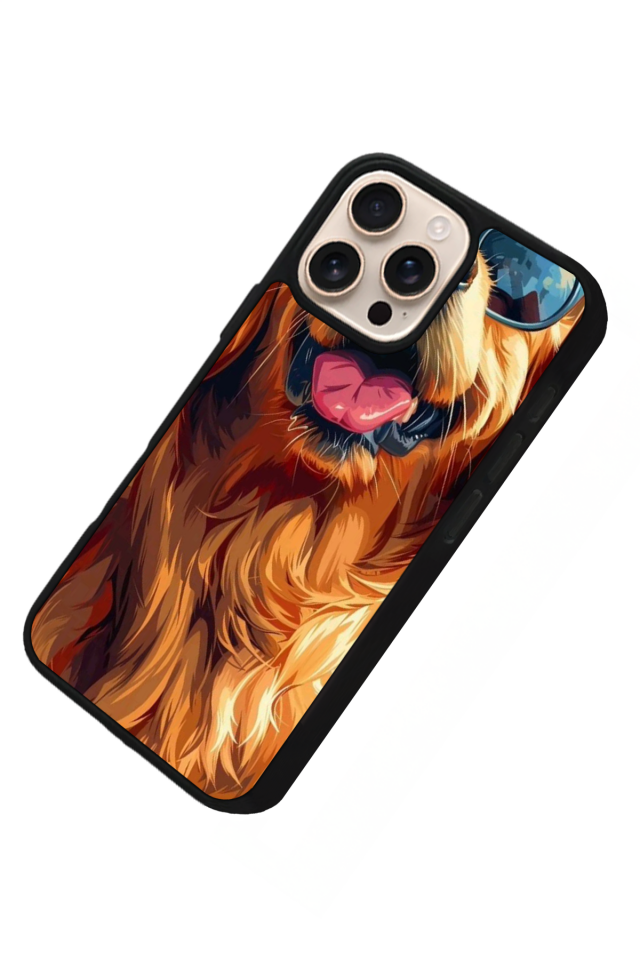 iPhone 14 Pro Uyumlu Golden Kopek Tasarımlı Glossy Premium Kılıf