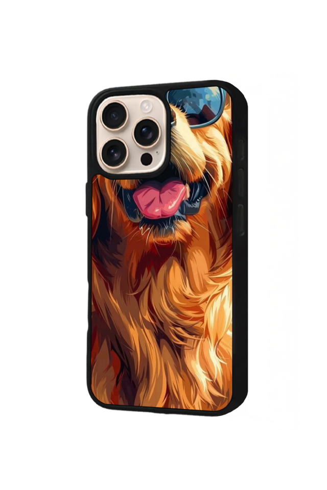 iPhone 14 Pro Uyumlu Golden Kopek Tasarımlı Glossy Premium Kılıf