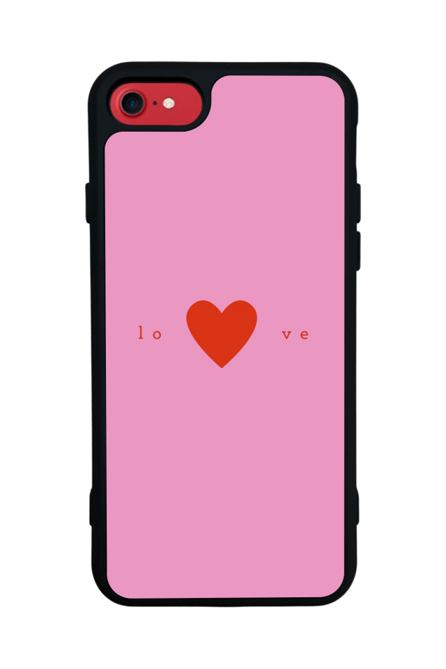 iPhone SE Uyumlu Kalp Love Tasarımlı Glossy Premium Kılıf