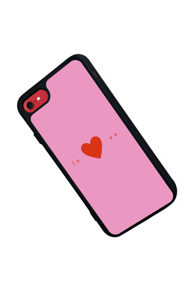 iPhone SE Uyumlu Kalp Love Tasarımlı Glossy Premium Kılıf