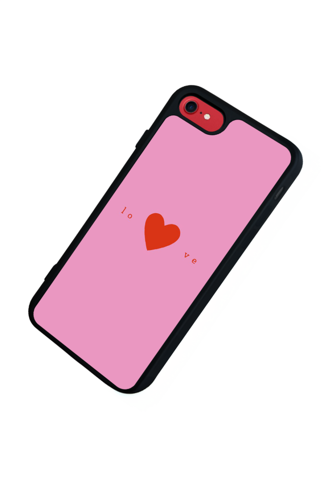 iPhone SE Uyumlu Kalp Love Tasarımlı Glossy Premium Kılıf