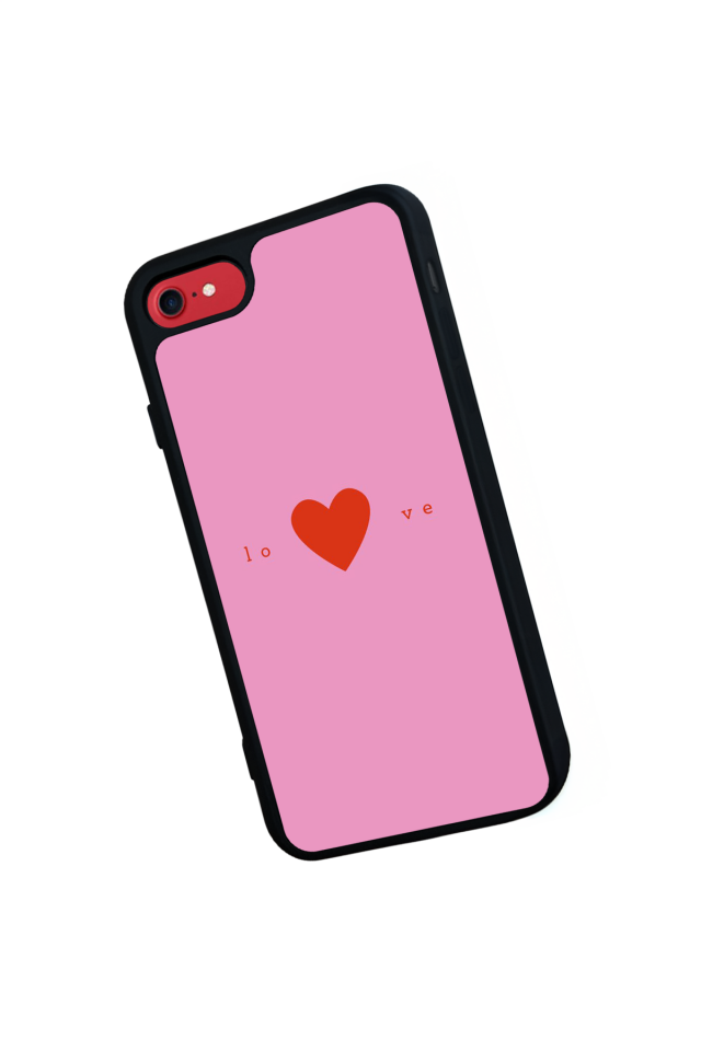 iPhone SE Uyumlu Kalp Love Tasarımlı Glossy Premium Kılıf
