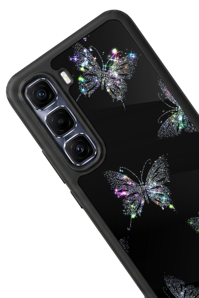 Infinix Hot 60 Pro Plus Uyumlu Kelebek Tasarımlı Glossy Premium Kılıf