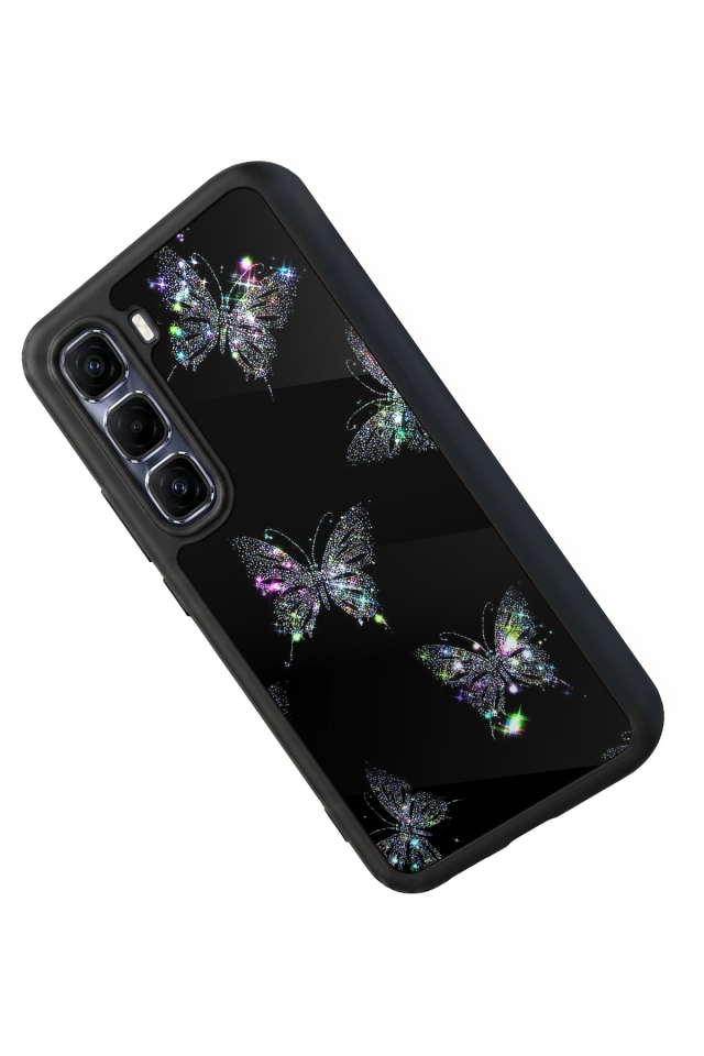 Infinix Hot 60 Pro Plus Uyumlu Kelebek Tasarımlı Glossy Premium Kılıf