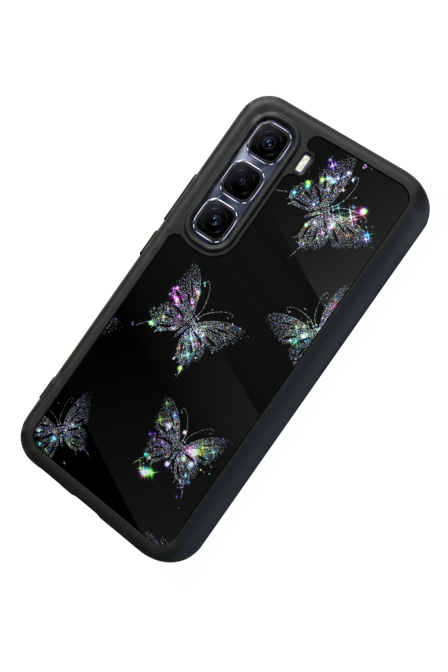 Infinix Hot 60 Pro Plus Uyumlu Kelebek Tasarımlı Glossy Premium Kılıf