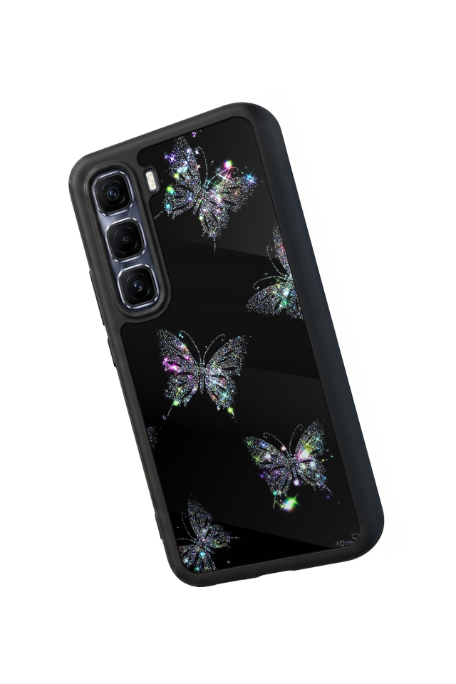 Infinix Hot 60 Pro Plus Uyumlu Kelebek Tasarımlı Glossy Premium Kılıf