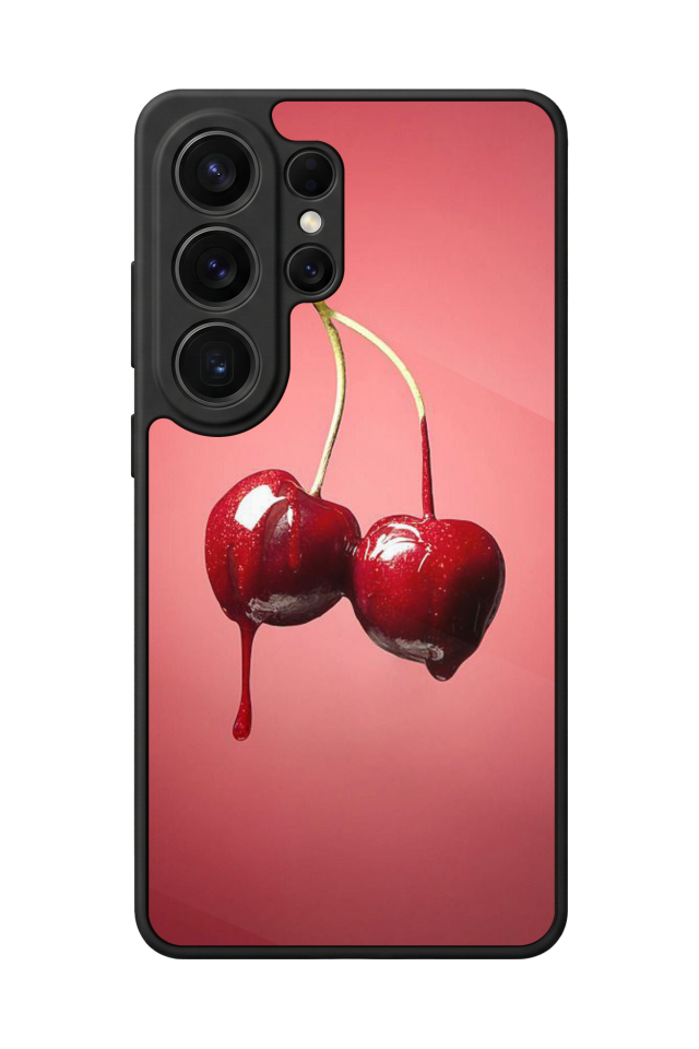 Samsung Galaxy S26 Ultra Uyumlu Kiraz Tasarımlı Glossy Premium Kılıf