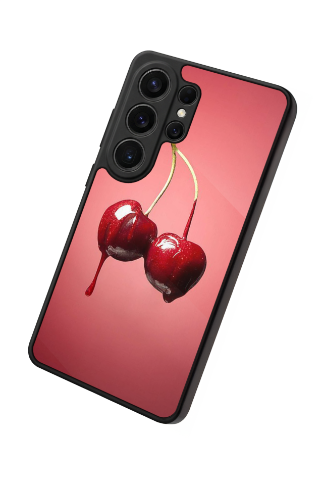 Samsung Galaxy S26 Ultra Uyumlu Kiraz Tasarımlı Glossy Premium Kılıf