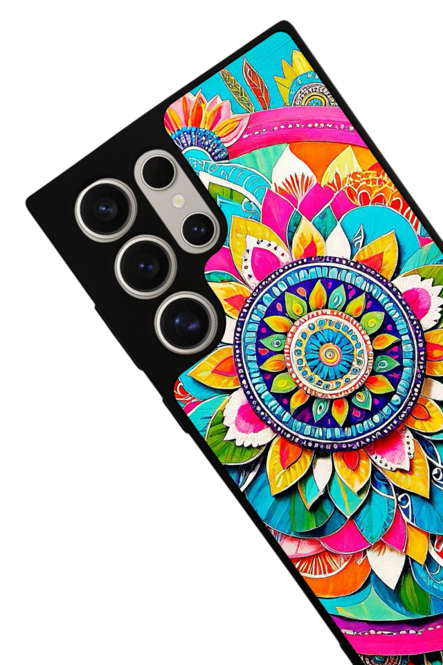 Samsung Galaxy S23 Ultra Uyumlu Mandala Tasarımlı Glossy Premium Kılıf