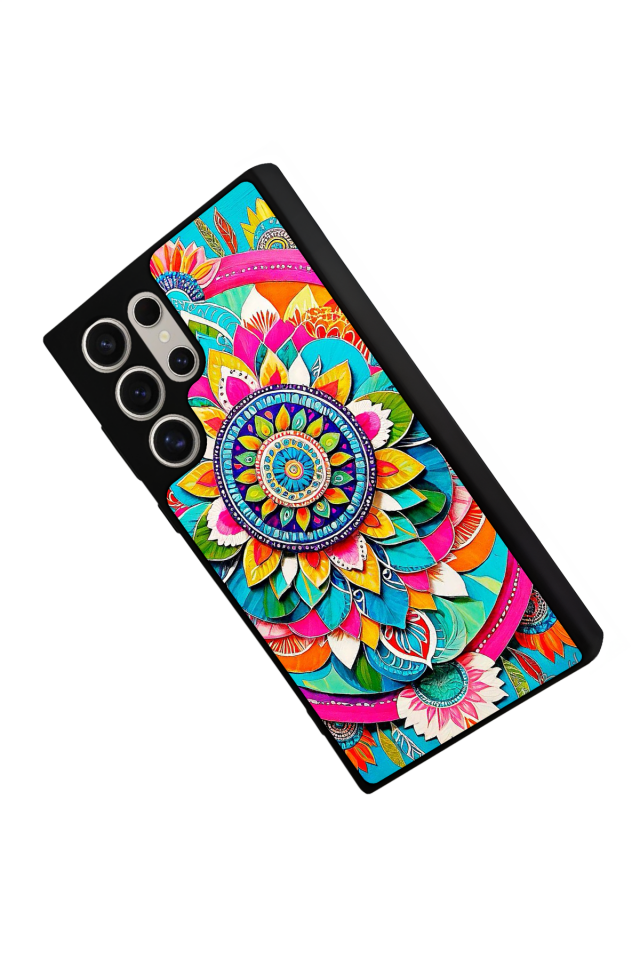 Samsung Galaxy S23 Ultra Uyumlu Mandala Tasarımlı Glossy Premium Kılıf