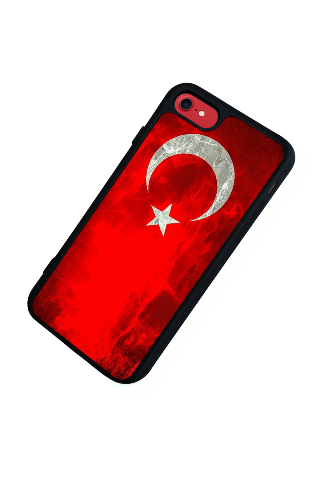 iPhone 8 Uyumlu Türk Bayragi Tasarımlı Glossy Premium Kılıf