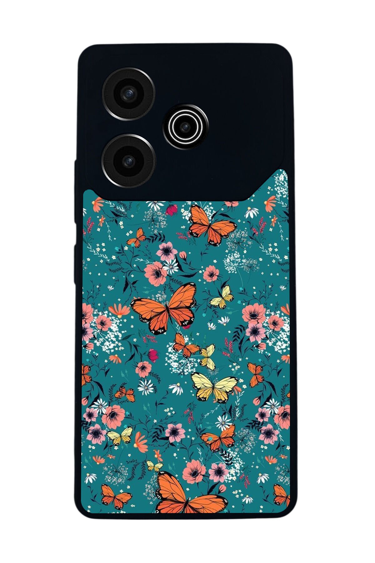 Tecno Pova 6 Uyumlu Kelebek Tasarımlı Glossy Premium Kılıf