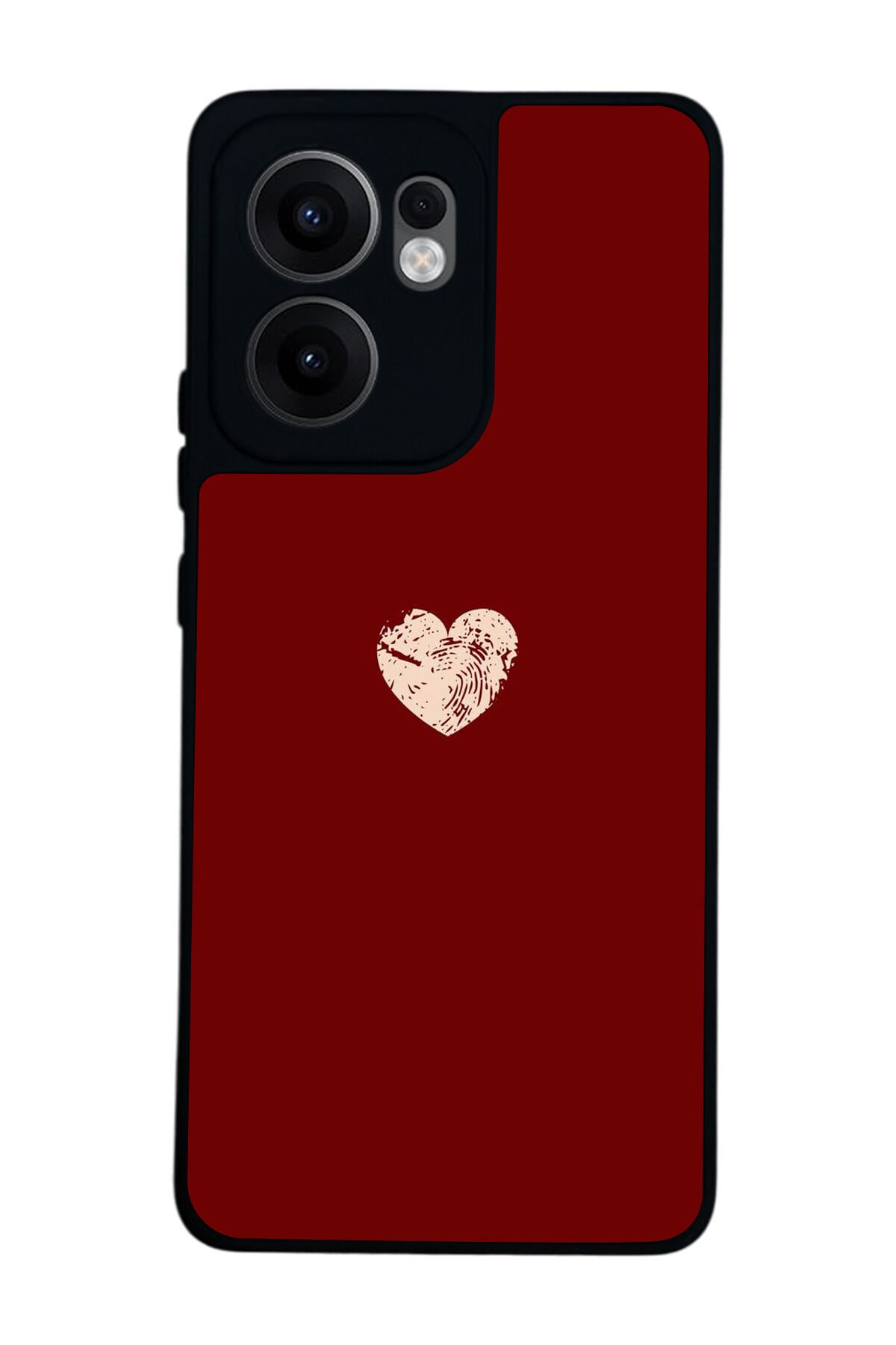 Oppo Reno 13F Uyumlu Kalp Love Tasarımlı Glossy Premium Kılıf