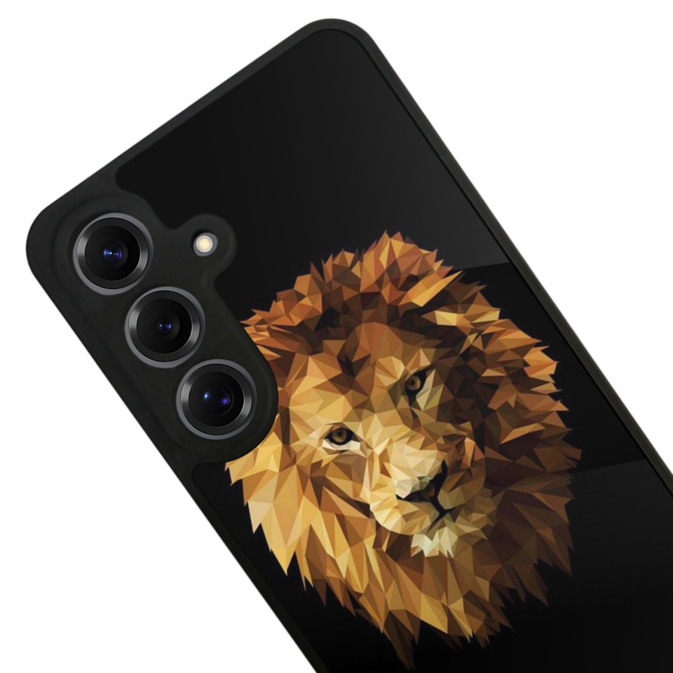 Samsung Galaxy S25 Uyumlu Aslan Tasarımlı Glossy Premium Kılıf