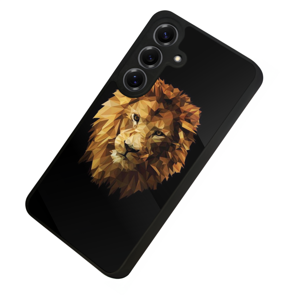 Samsung Galaxy S25 Uyumlu Aslan Tasarımlı Glossy Premium Kılıf