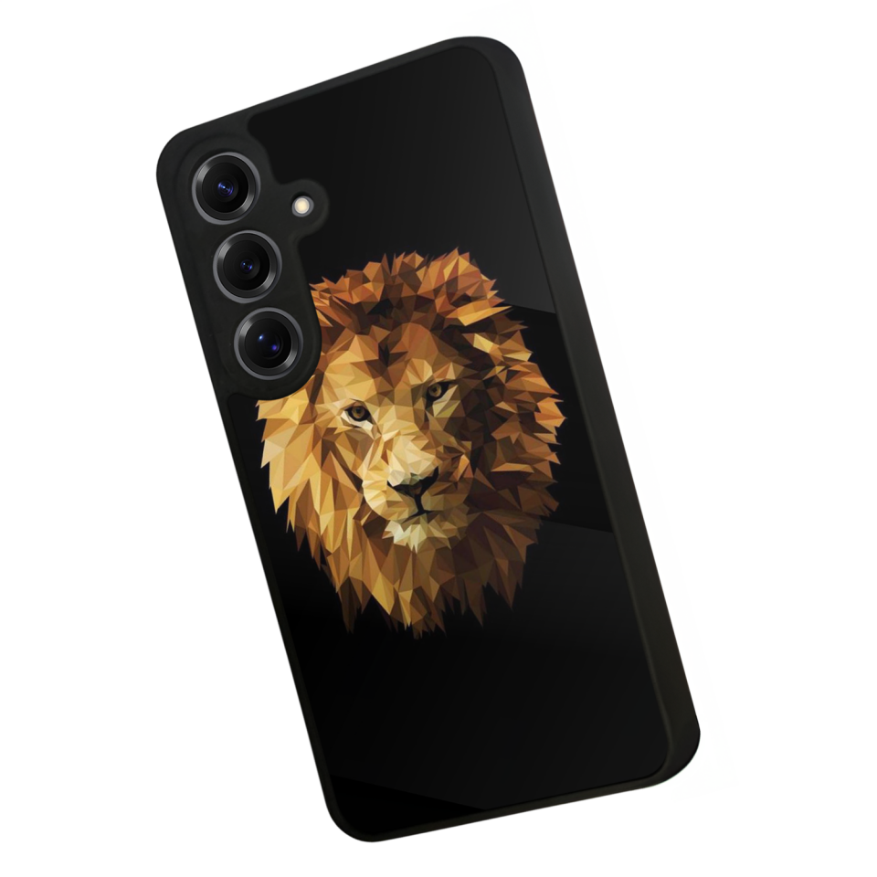 Samsung Galaxy S25 Uyumlu Aslan Tasarımlı Glossy Premium Kılıf