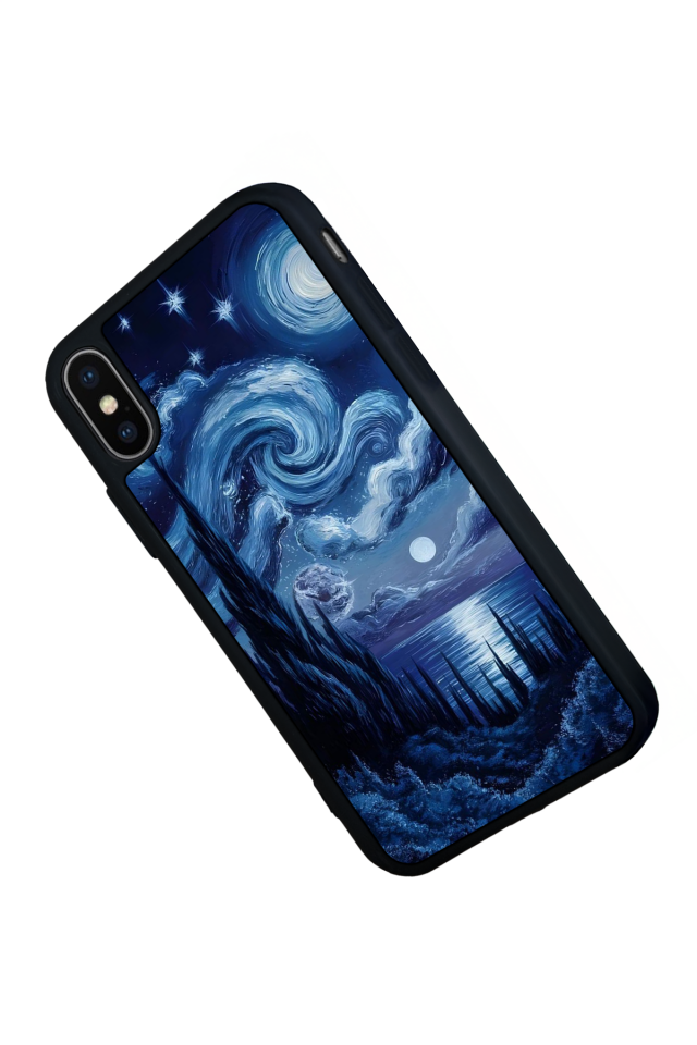 iPhone X/ XS Uyumlu Ay Tasarımlı Glossy Premium Kılıf