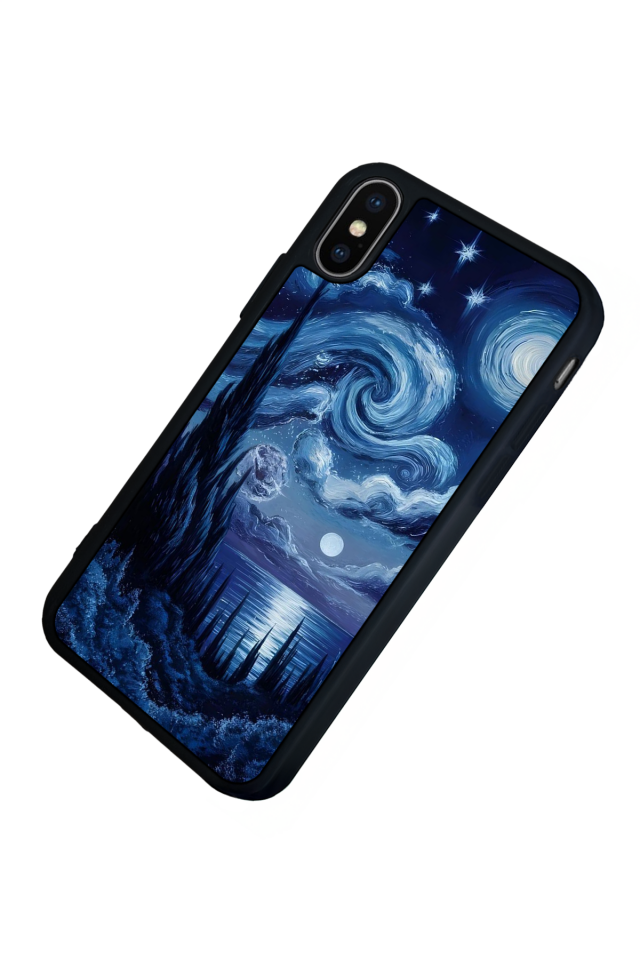 iPhone X/ XS Uyumlu Ay Tasarımlı Glossy Premium Kılıf