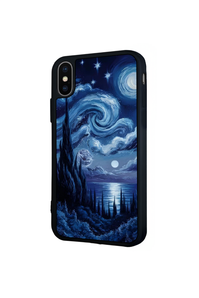 iPhone X/ XS Uyumlu Ay Tasarımlı Glossy Premium Kılıf