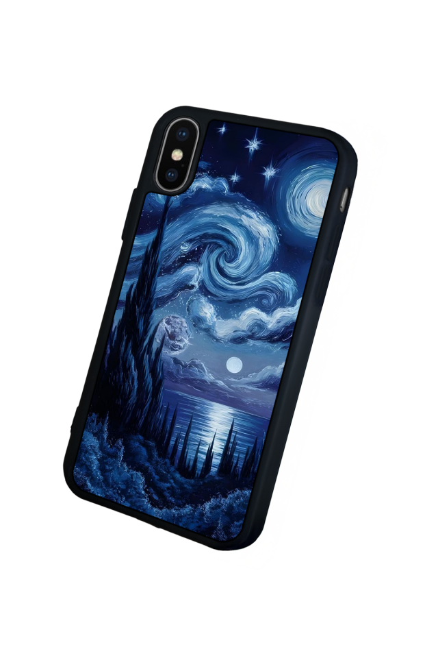 iPhone X/ XS Uyumlu Ay Tasarımlı Glossy Premium Kılıf