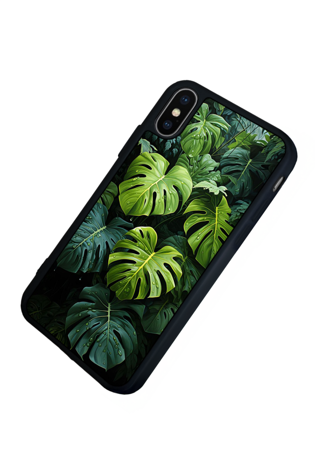 iPhone XS Max Uyumlu Botanik Tasarımlı Glossy Premium Kılıf