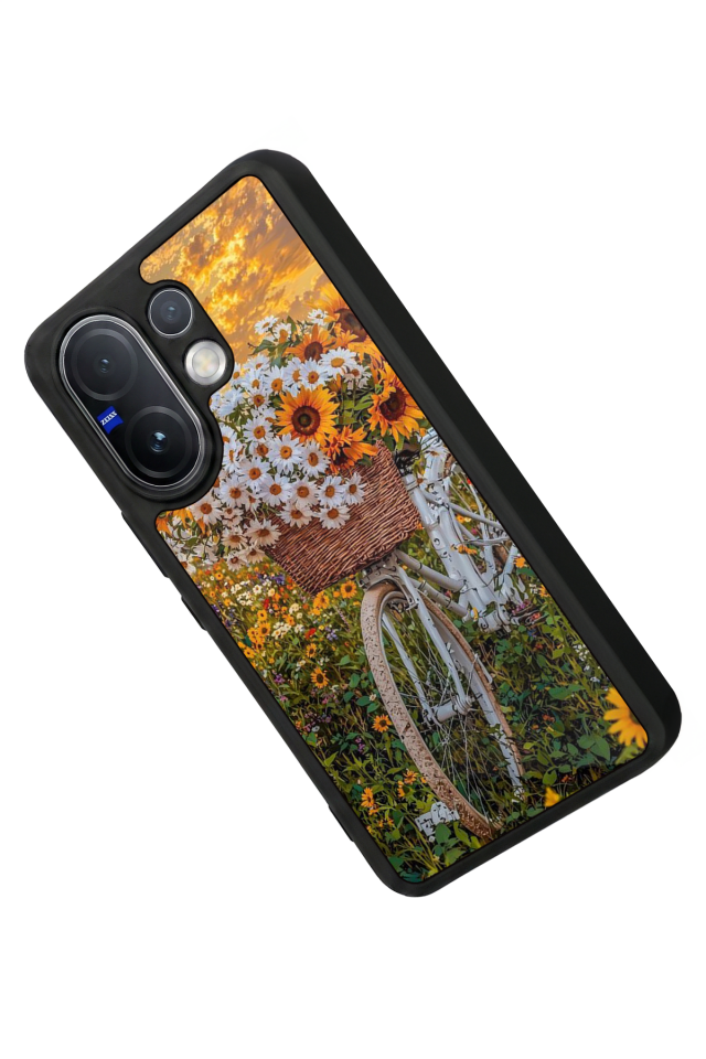 Vivo V60 Uyumlu Cicek Tasarımlı Glossy Premium Kılıf