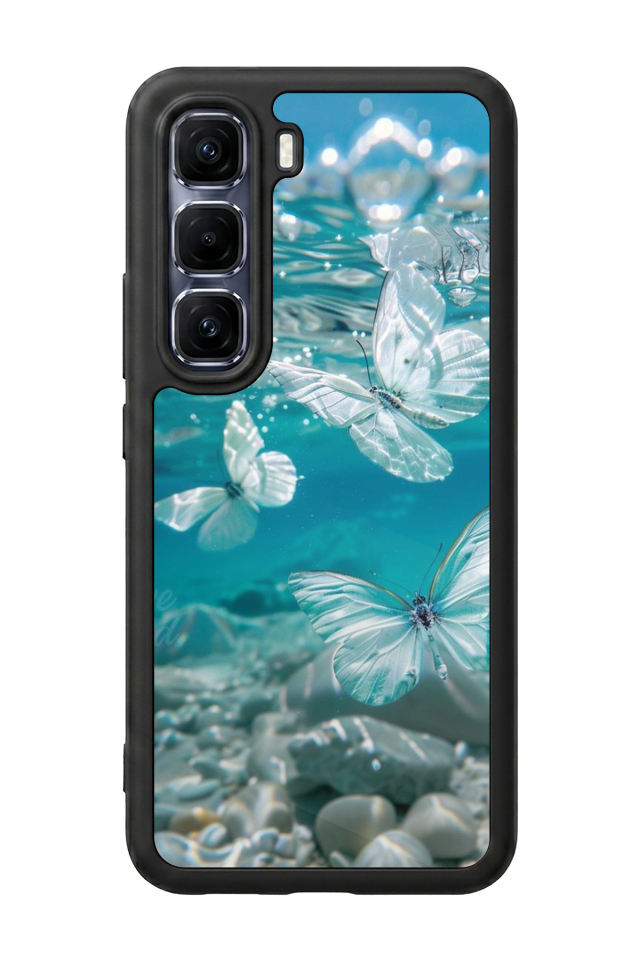 Infinix Hot 60 Pro Plus Uyumlu Kelebek Tasarımlı Glossy Premium Kılıf