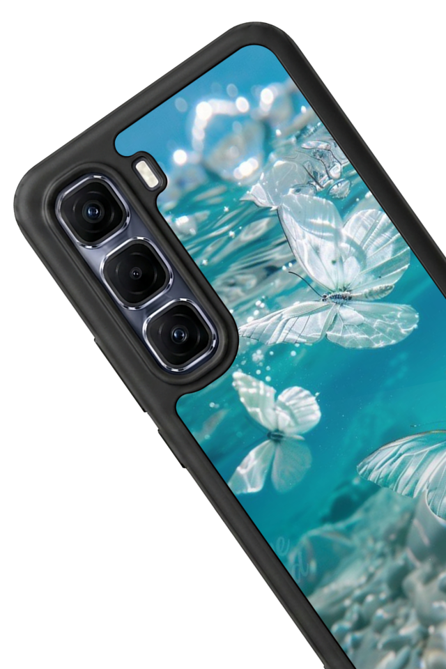 Infinix Hot 60 Pro Plus Uyumlu Kelebek Tasarımlı Glossy Premium Kılıf