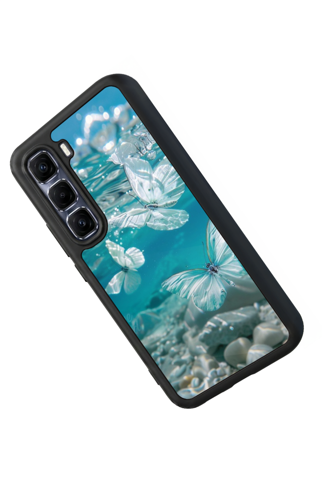 Infinix Hot 60 Pro Plus Uyumlu Kelebek Tasarımlı Glossy Premium Kılıf