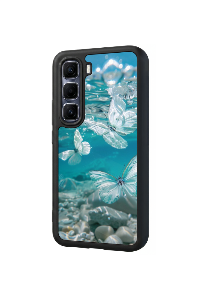 Infinix Hot 60 Pro Plus Uyumlu Kelebek Tasarımlı Glossy Premium Kılıf