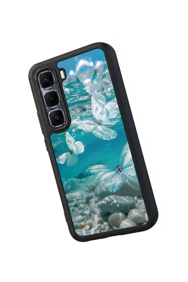 Infinix Hot 60 Pro Plus Uyumlu Kelebek Tasarımlı Glossy Premium Kılıf