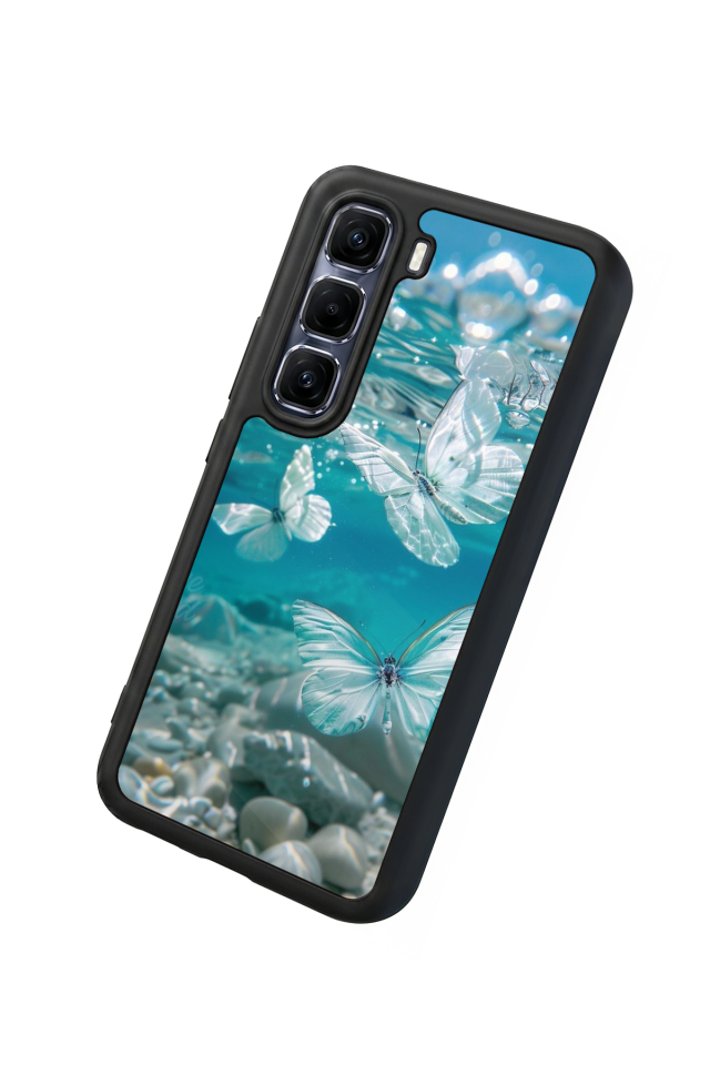 Infinix Hot 60 Pro Plus Uyumlu Kelebek Tasarımlı Glossy Premium Kılıf