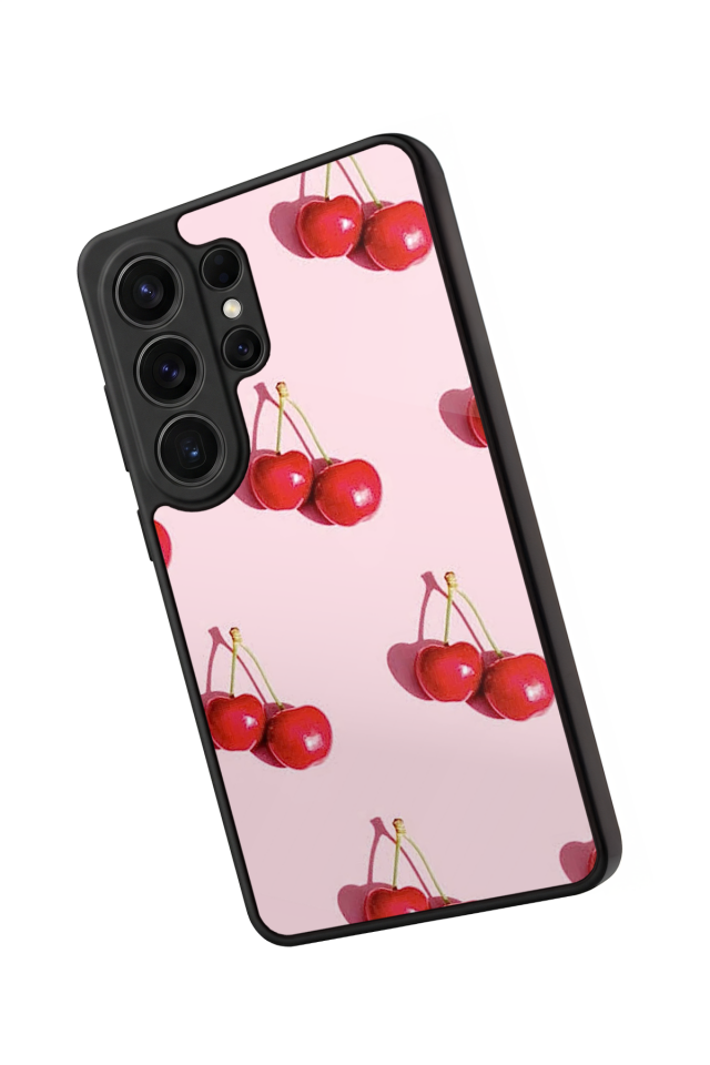 Samsung Galaxy S26 Ultra Uyumlu Kiraz Tasarımlı Glossy Premium Kılıf