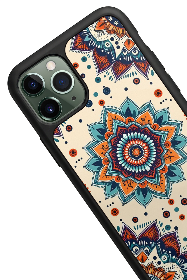iPhone 11 Pro Uyumlu Mandaal Tasarımlı Glossy Premium Kılıf
