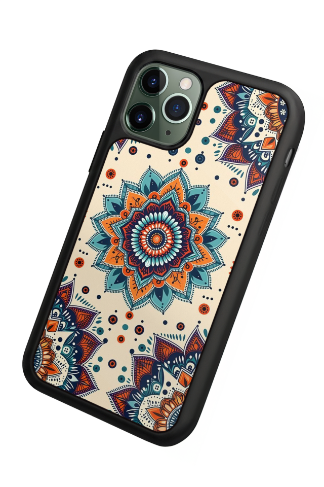 iPhone 11 Pro Uyumlu Mandaal Tasarımlı Glossy Premium Kılıf