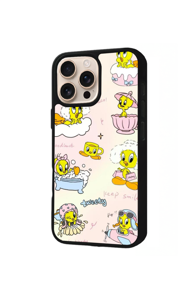 iPhone 15 Pro Uyumlu Tweety Tasarımlı Glossy Premium Kılıf