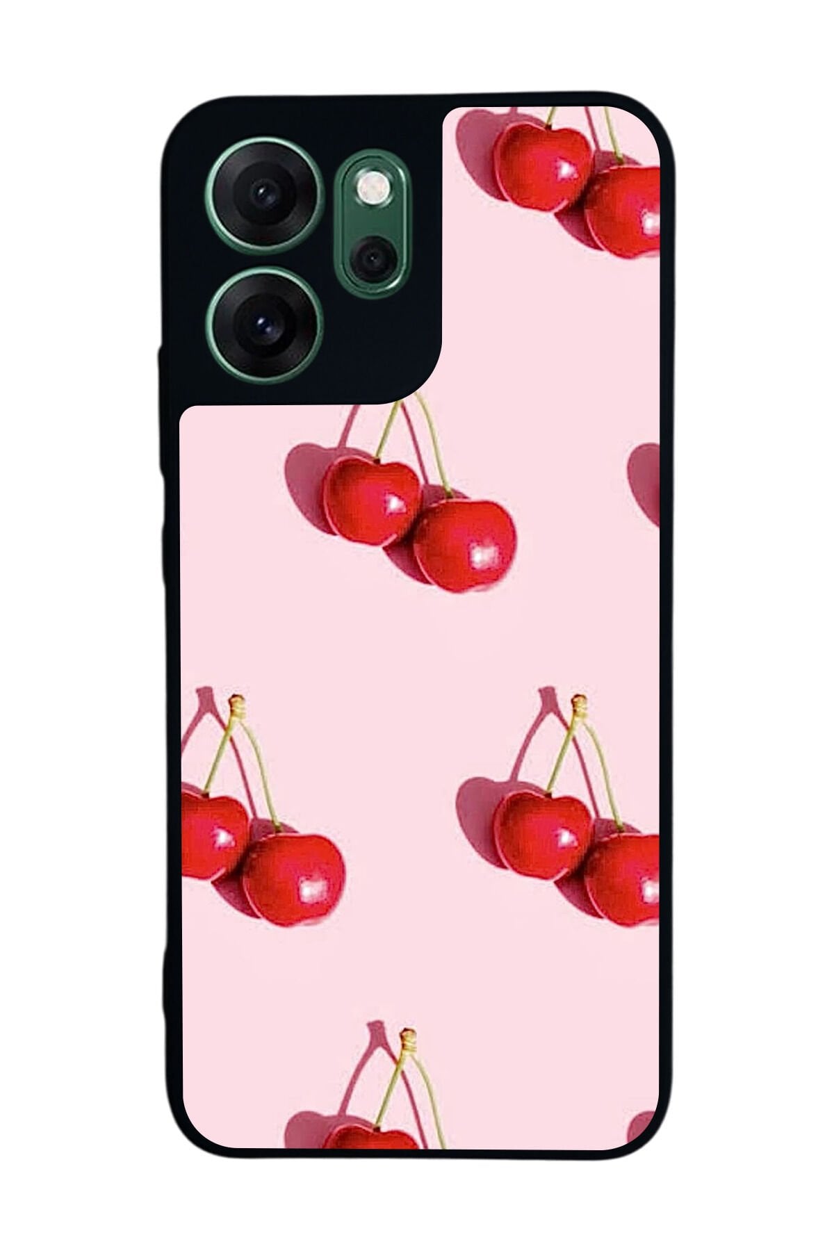 Oppo Reno 14F Uyumlu Kiraz Tasarımlı Glossy Premium Kılıf