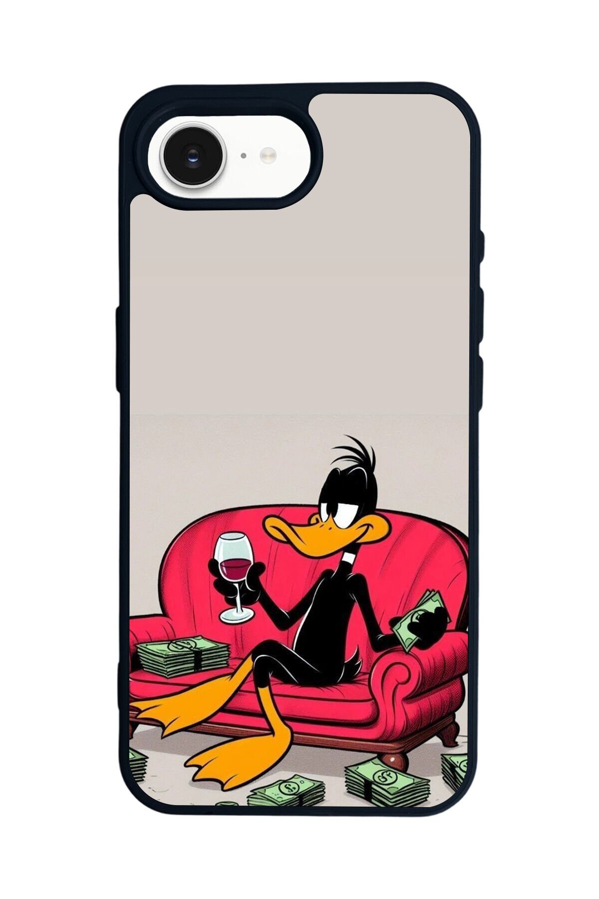 iPhone 16E Uyumlu Daffy duck Tasarımlı Glossy Premium Kılıf