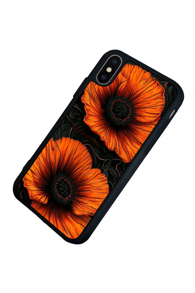 iPhone XS Max Uyumlu Botanik Tasarımlı Glossy Premium Kılıf