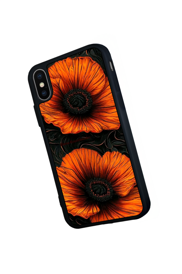 iPhone XS Max Uyumlu Botanik Tasarımlı Glossy Premium Kılıf