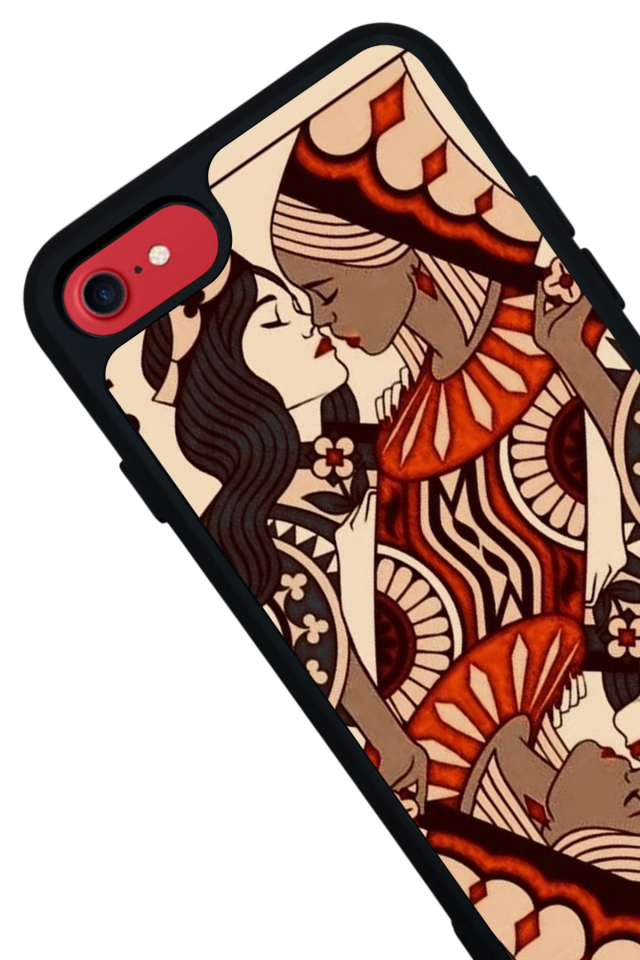 iPhone SE Uyumlu  Kalp Love Tasarımlı Glossy Premium Kılıf
