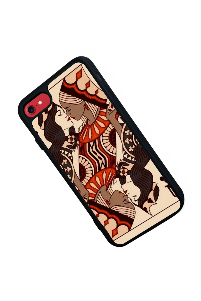 iPhone SE Uyumlu  Kalp Love Tasarımlı Glossy Premium Kılıf