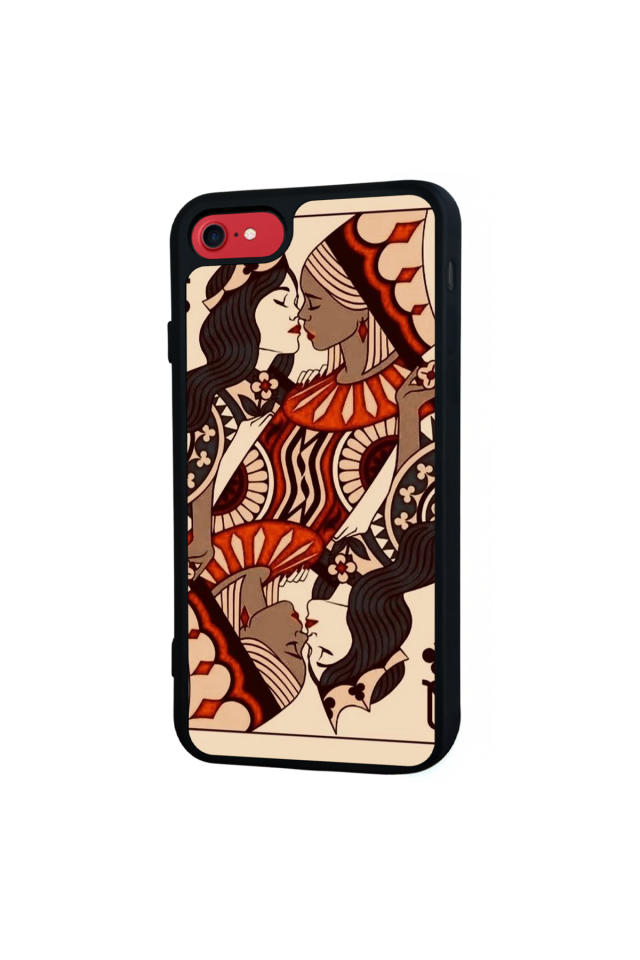iPhone SE Uyumlu  Kalp Love Tasarımlı Glossy Premium Kılıf