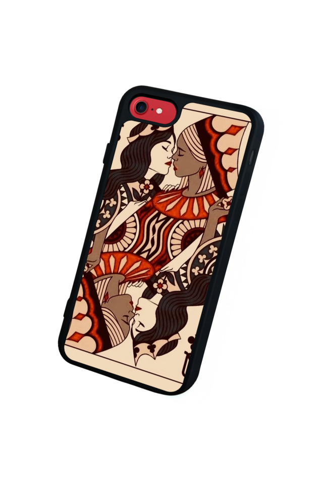 iPhone SE Uyumlu  Kalp Love Tasarımlı Glossy Premium Kılıf