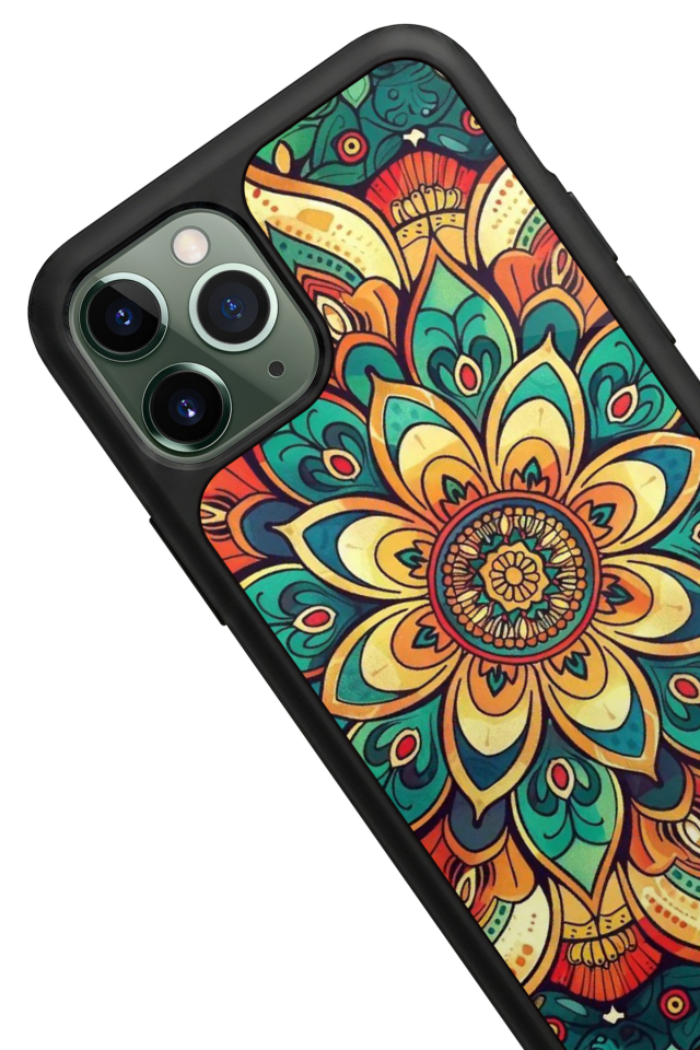 iPhone 11 Pro Uyumlu Mandala Tasarımlı Glossy Premium Kılıf