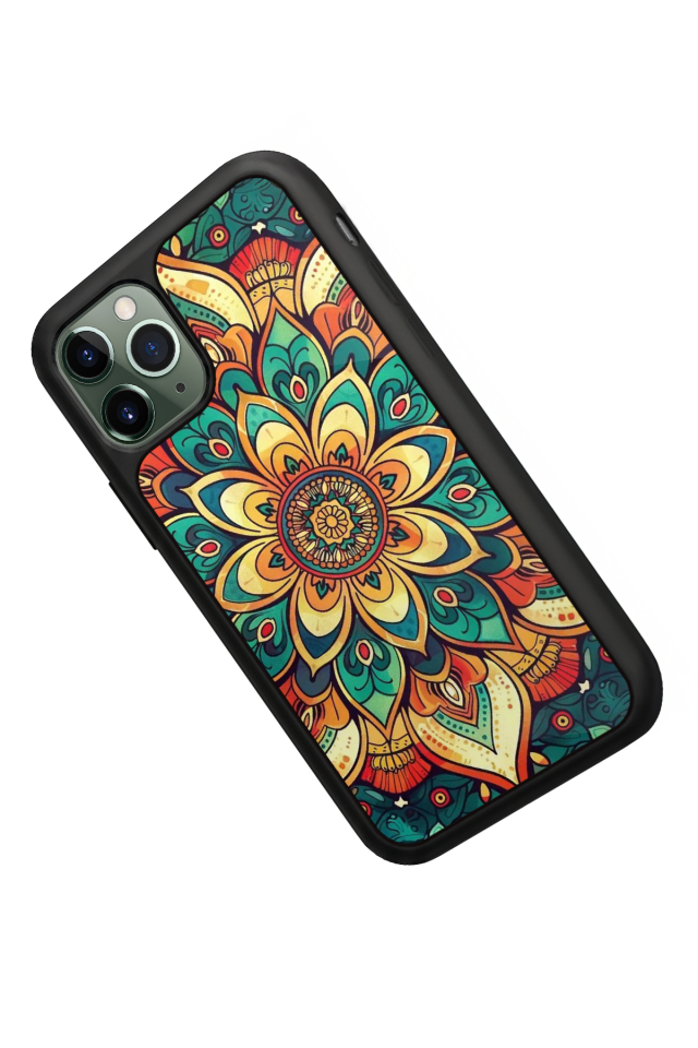 iPhone 11 Pro Uyumlu Mandala Tasarımlı Glossy Premium Kılıf