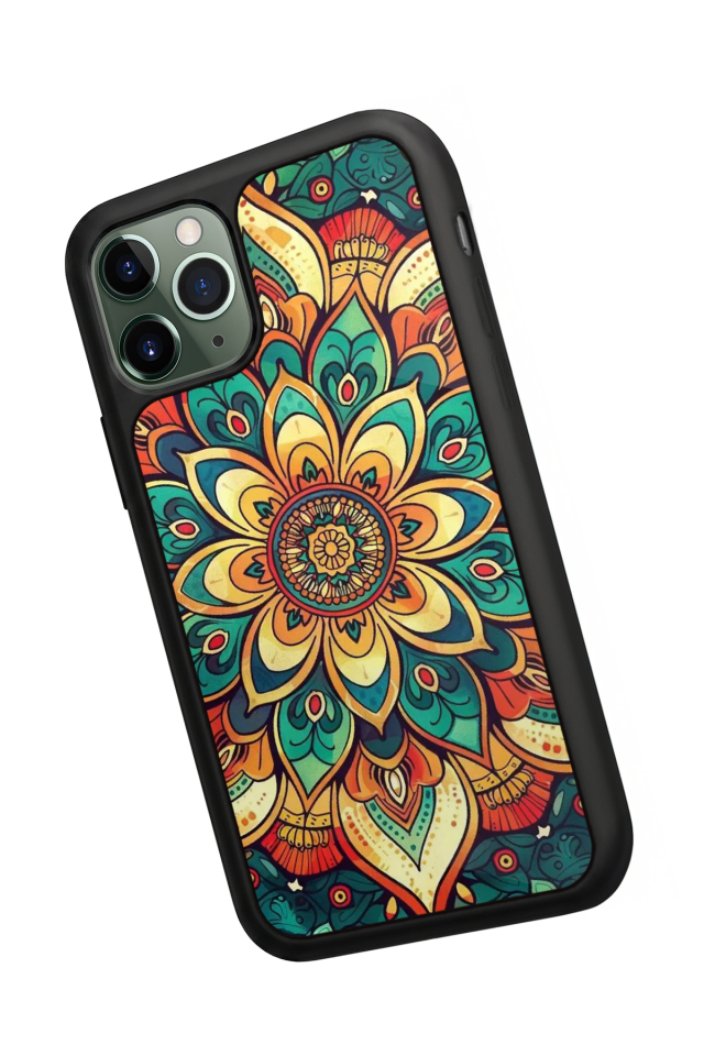 iPhone 11 Pro Uyumlu Mandala Tasarımlı Glossy Premium Kılıf